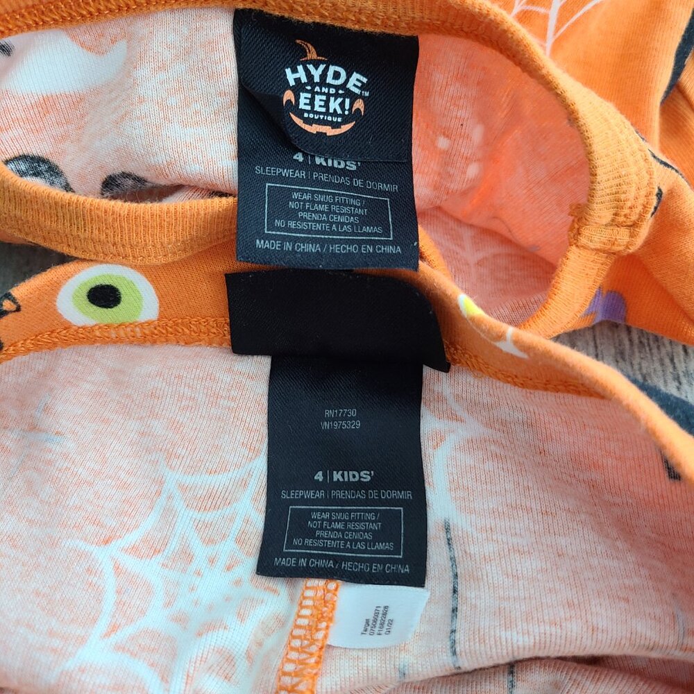 Hyde and EEK! Boutique Kids Halloween Pajama Set – Size 4 – Orange Spooky Print - Picture 6 of 7